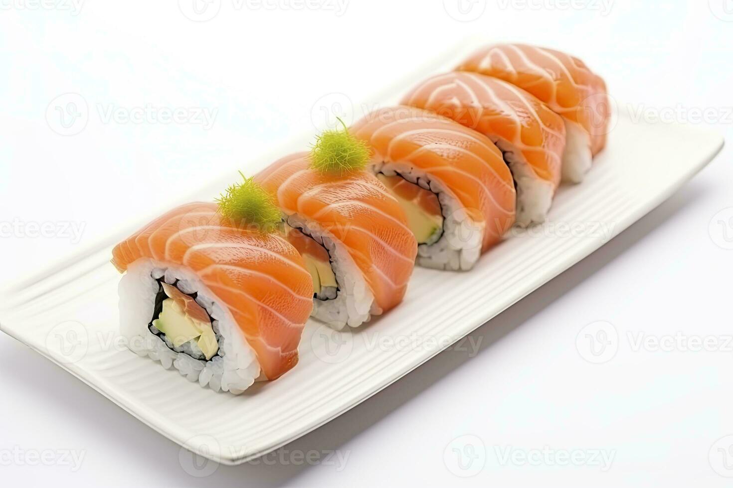 AI generated Sushi isolated on white background. AI Generated photo