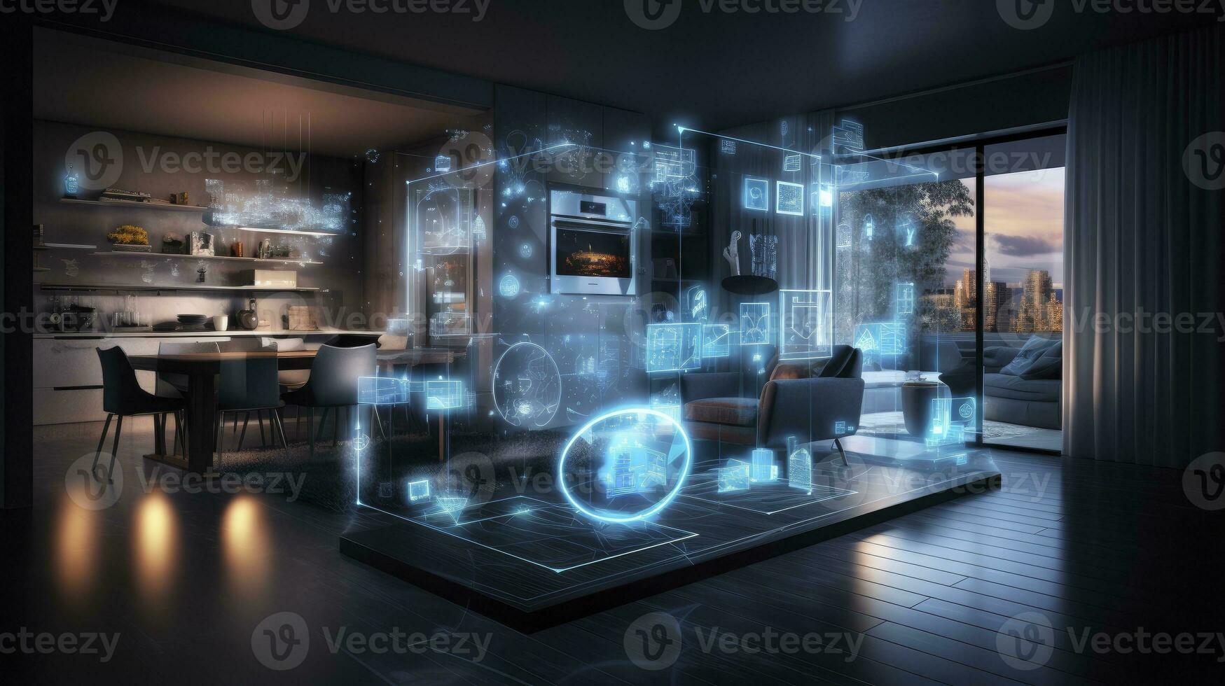AI generated Connected Living, The IoT Revolution in Smart Homes. AI Generated photo