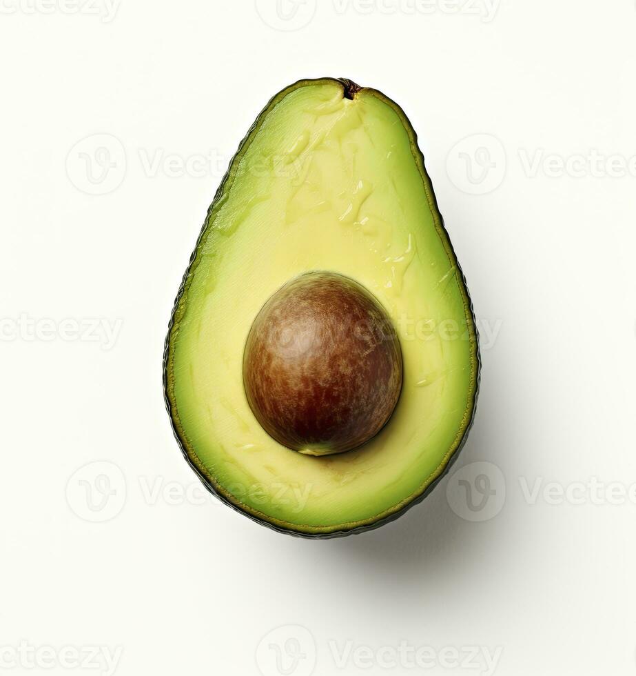 AI generated Avocado on white background. AI Generated photo