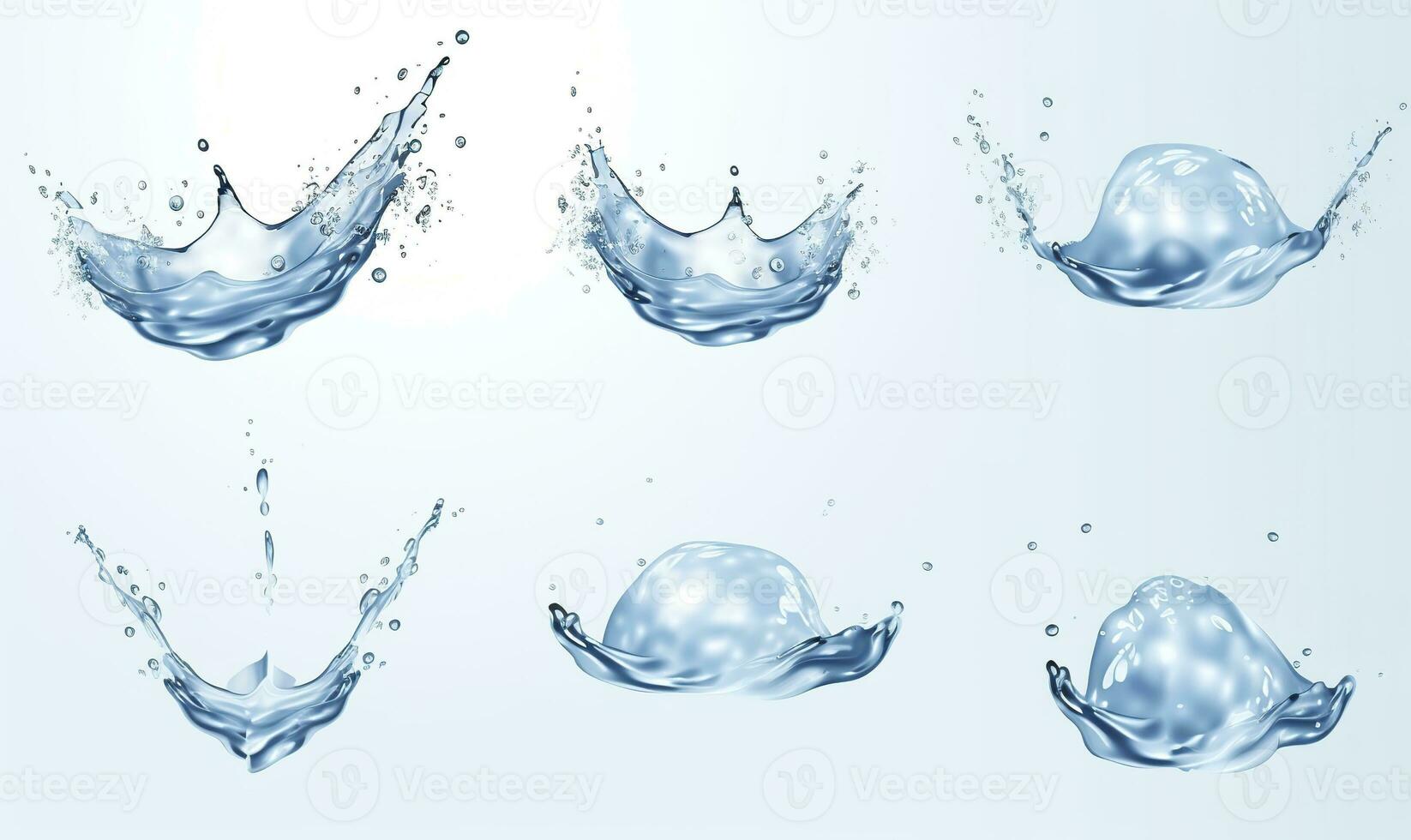 AI generated The water crown splashes with drops.Generative AI photo