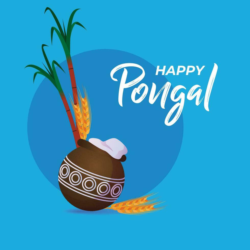 vector happy pongal festival artistic background design vector