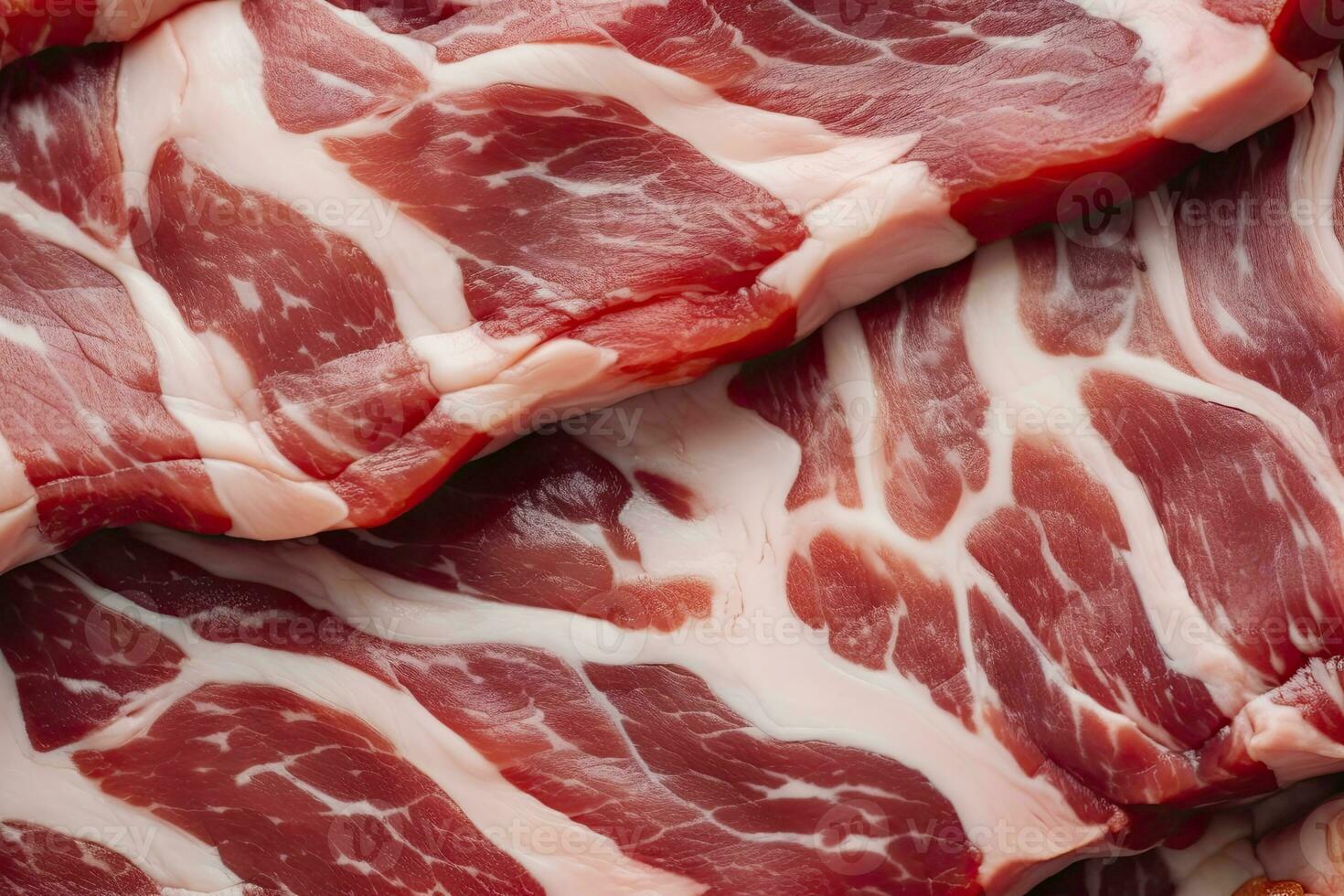 AI generated Macro shot of pork meat. Meat textured background. Beef steak is raw and juicy. AI Generated photo