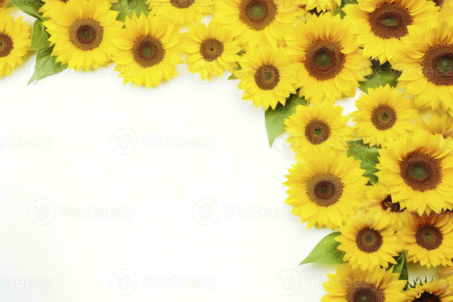 AI generated Sunflower Background with copy shape. AI Generated photo