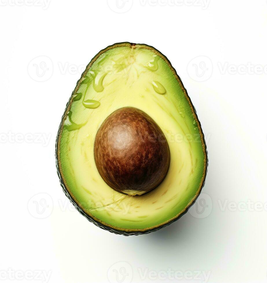 AI generated Avocado on white background. AI Generated photo