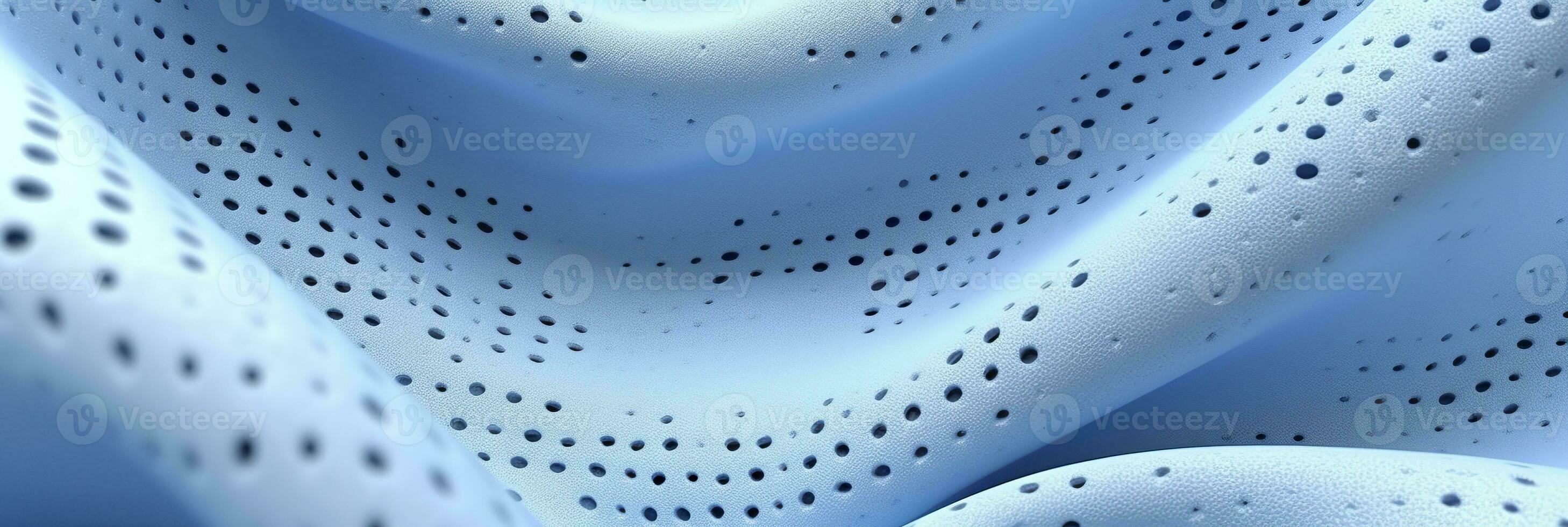 AI generated Breathable fabric dry light blue soft mesh holes floating light blue background. Generative AI photo