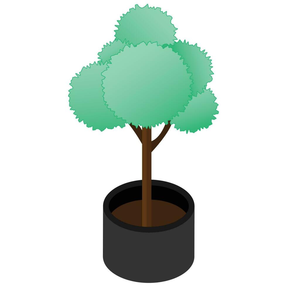 Curvative Plant Pot vector