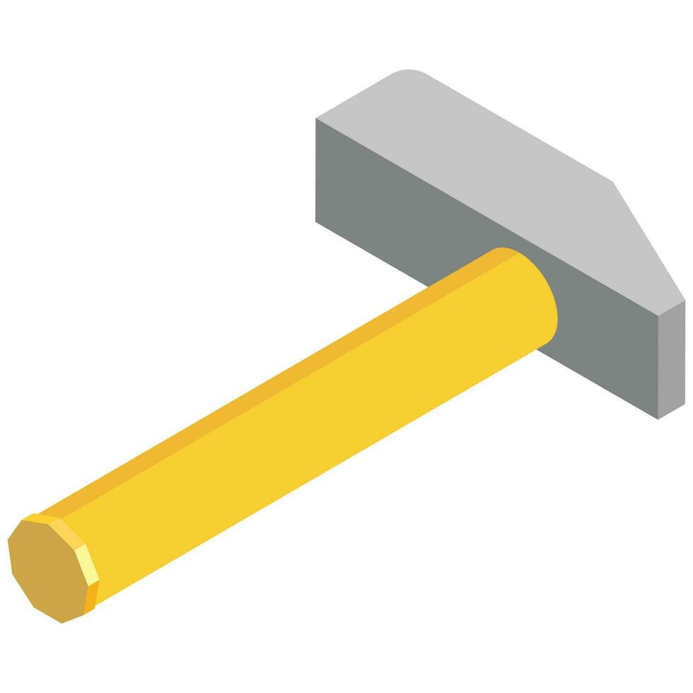 Isometric Hammer Icon vector