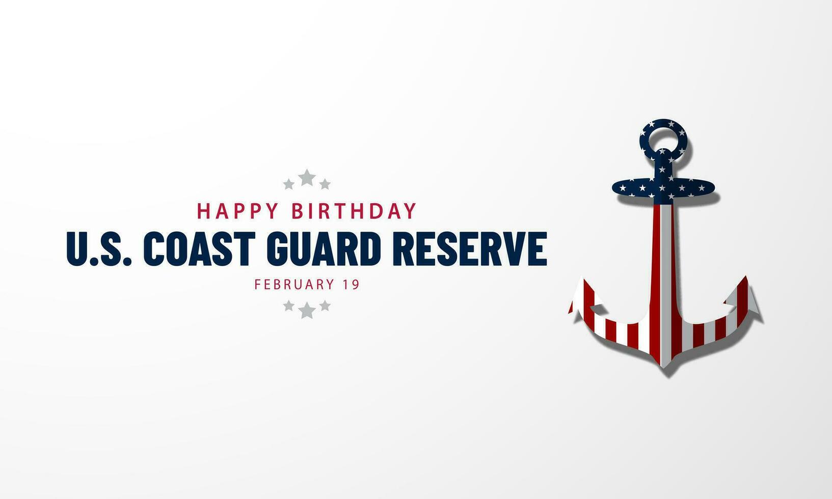 U.S. Coast Guard Reserve Birthday February 19 Background Vector Illustration