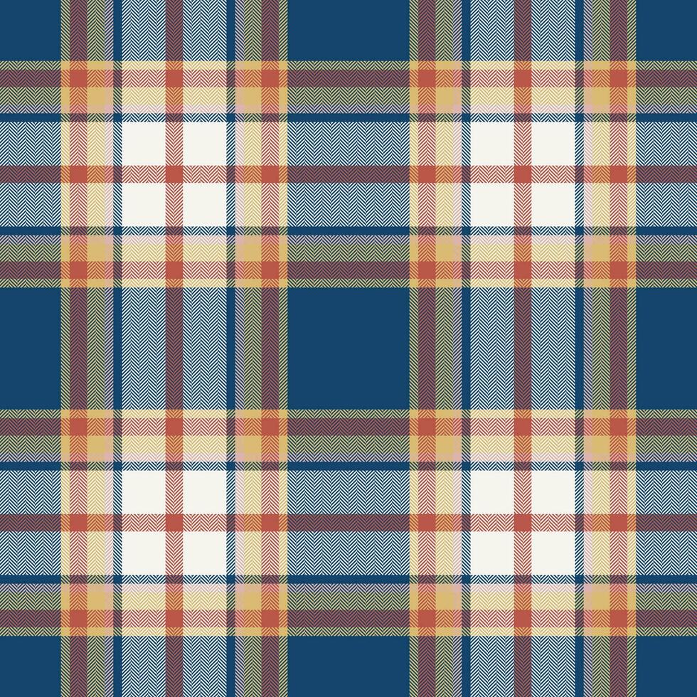 Plaid seamless pattern in blue. Check fabric texture. Vector textile print.