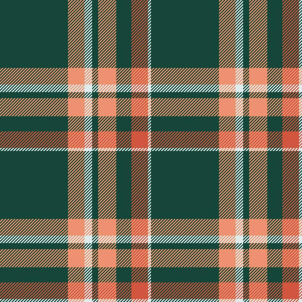 Plaid seamless pattern in green. Check fabric texture. Vector textile print.