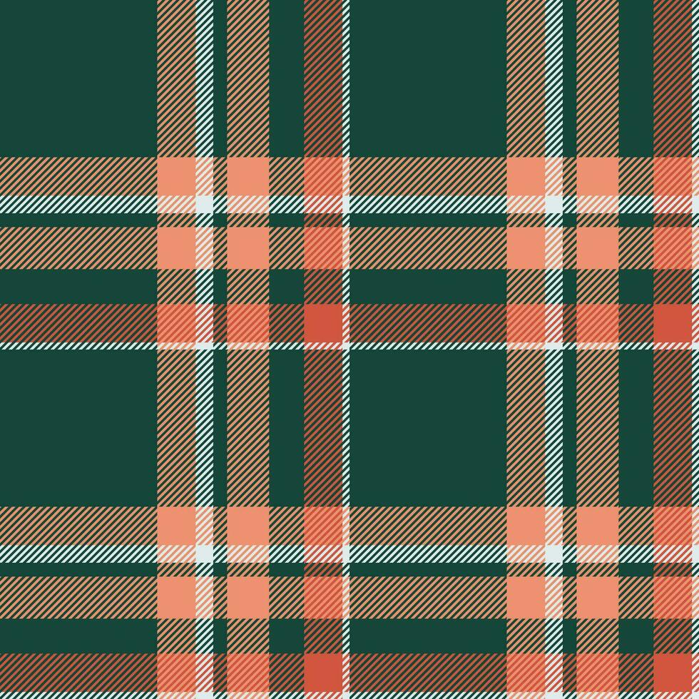 Plaid seamless pattern in green. Check fabric texture. Vector textile print.