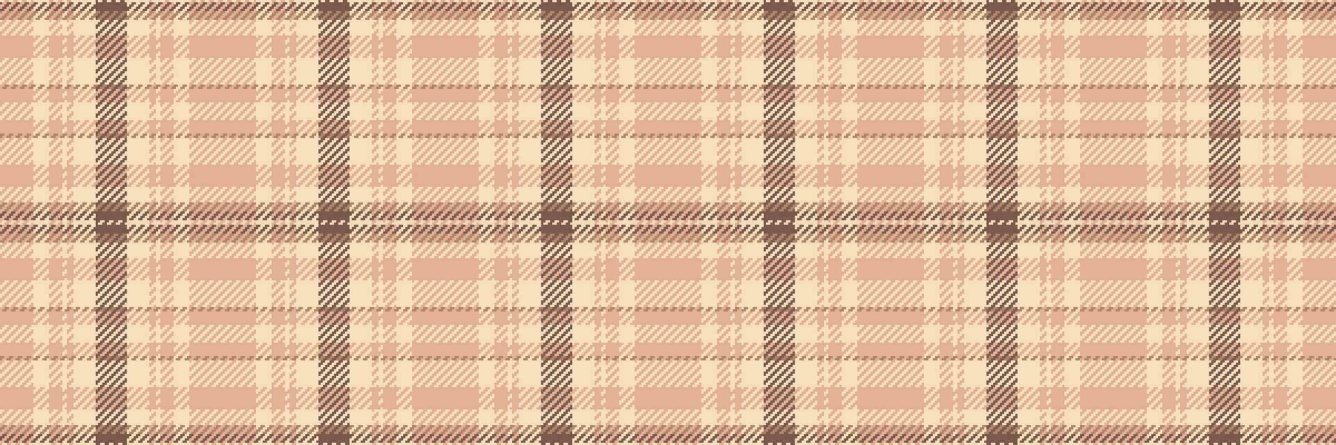 Rural textile plaid vector, 30s seamless tartan pattern. Infant check background fabric texture in orange and light colors. vector
