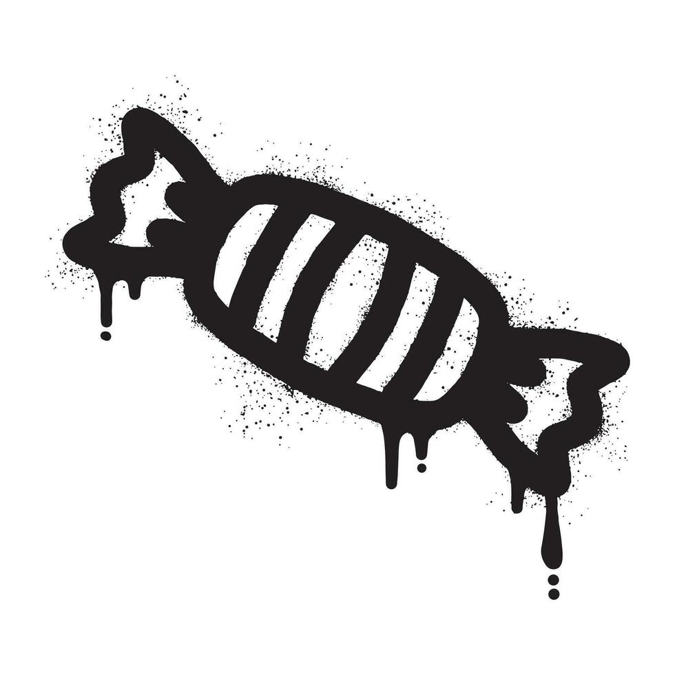 Candy graffiti with black spray paint vector