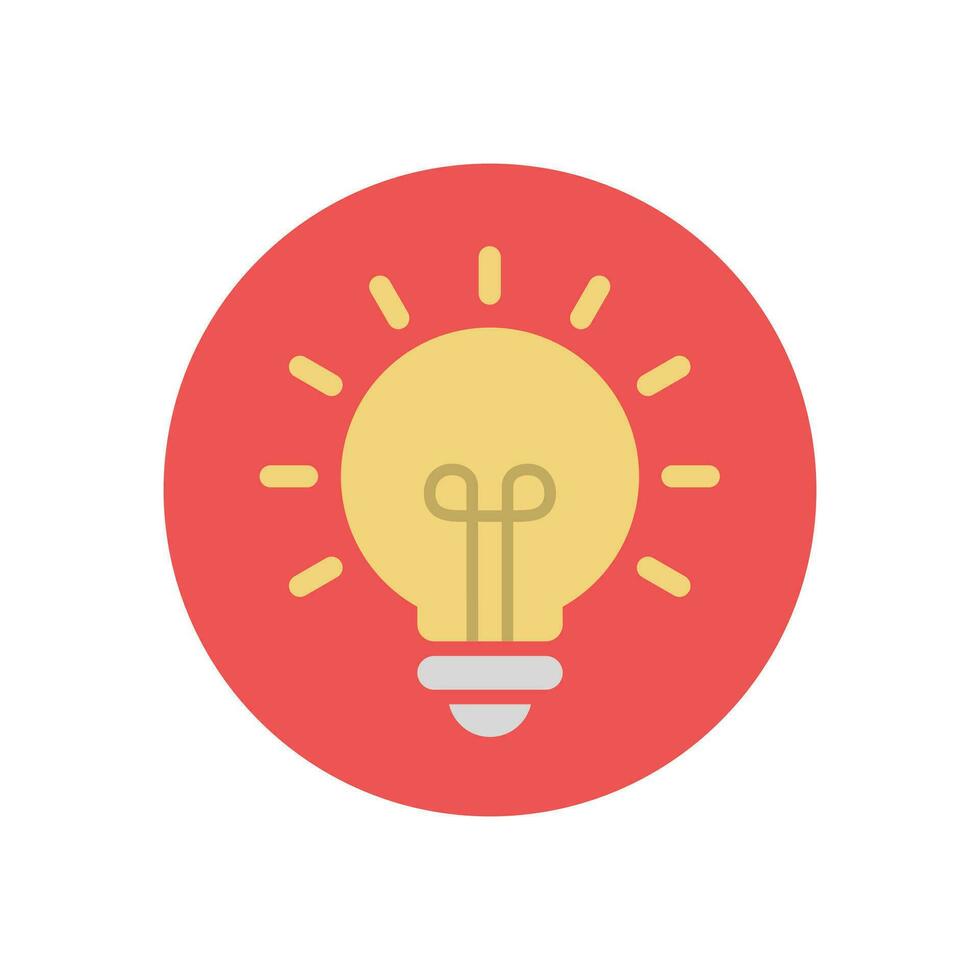 Light bulb icon in flat design. Lightbulb symbol vector