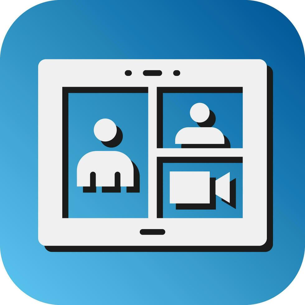Video Calling Vector Glyph Gradient Background Icon For Personal And Commercial Use.