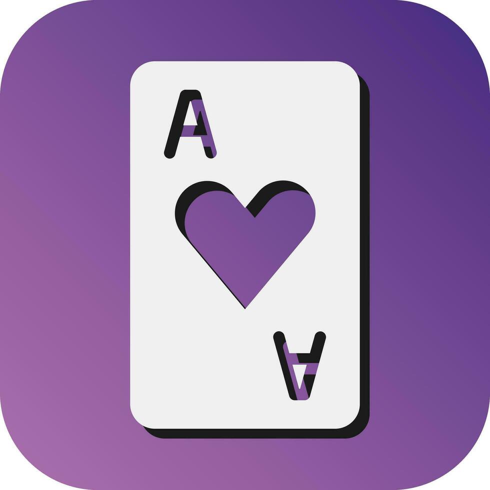 Ace Of Hearts Vector Glyph Gradient Background Icon For Personal And Commercial Use.