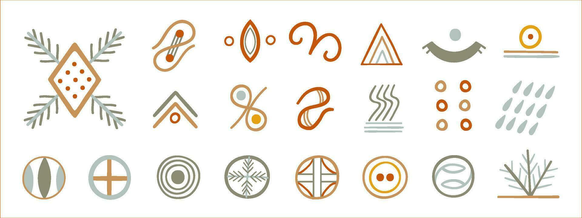Symbols of Trypillian culture. Pagan signs of Cucuteni. vector