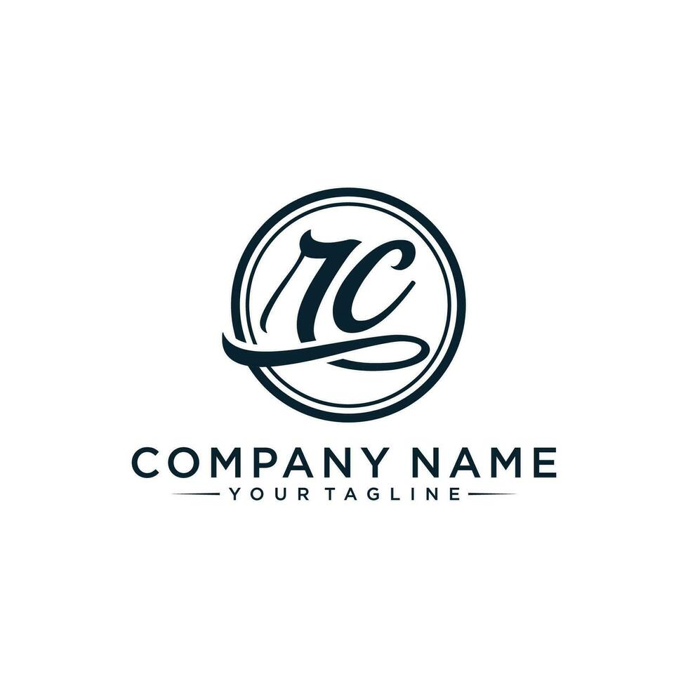RC Initial handwriting logo vector