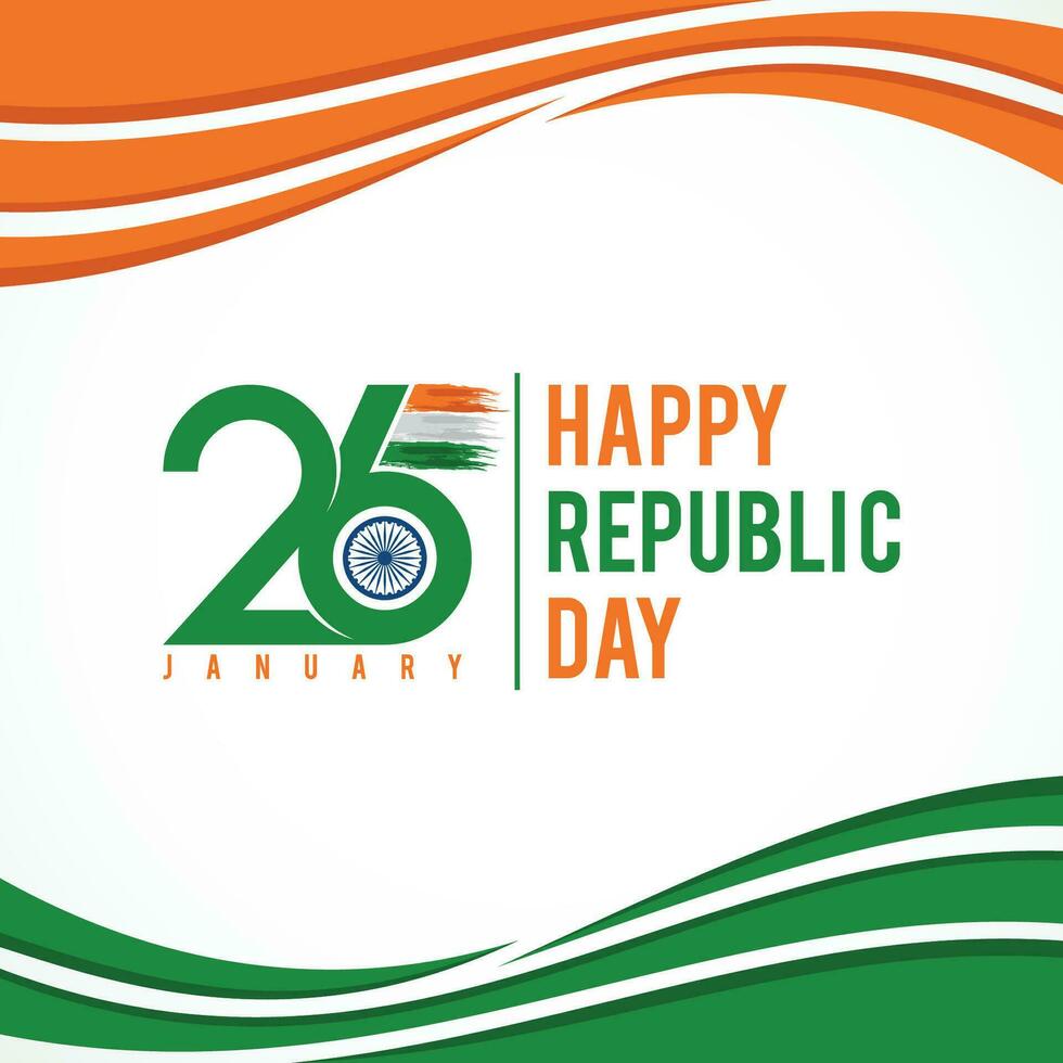 Illustration of Happy Indian Republic day celebration poster or banner background. Vector Illustration