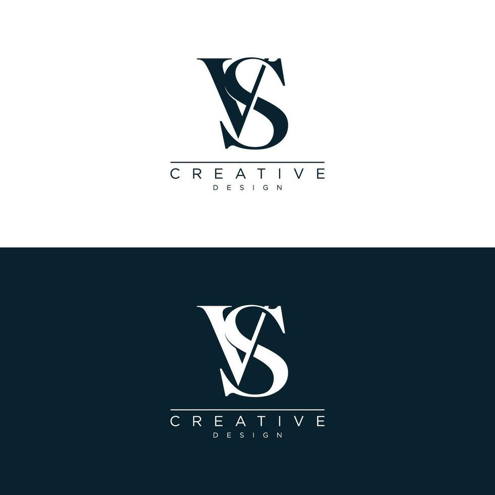Initials Letter VS or SV Logo Designs Vector