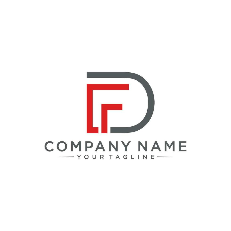 FD Letter Initial Logo Design, Vector Template
