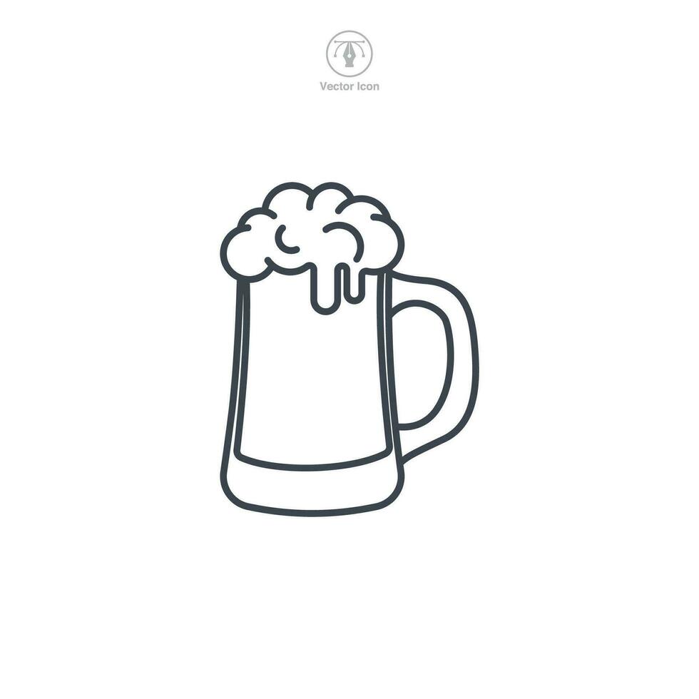 cerveza jarra icono símbolo vector ilustración aislado en blanco antecedentes