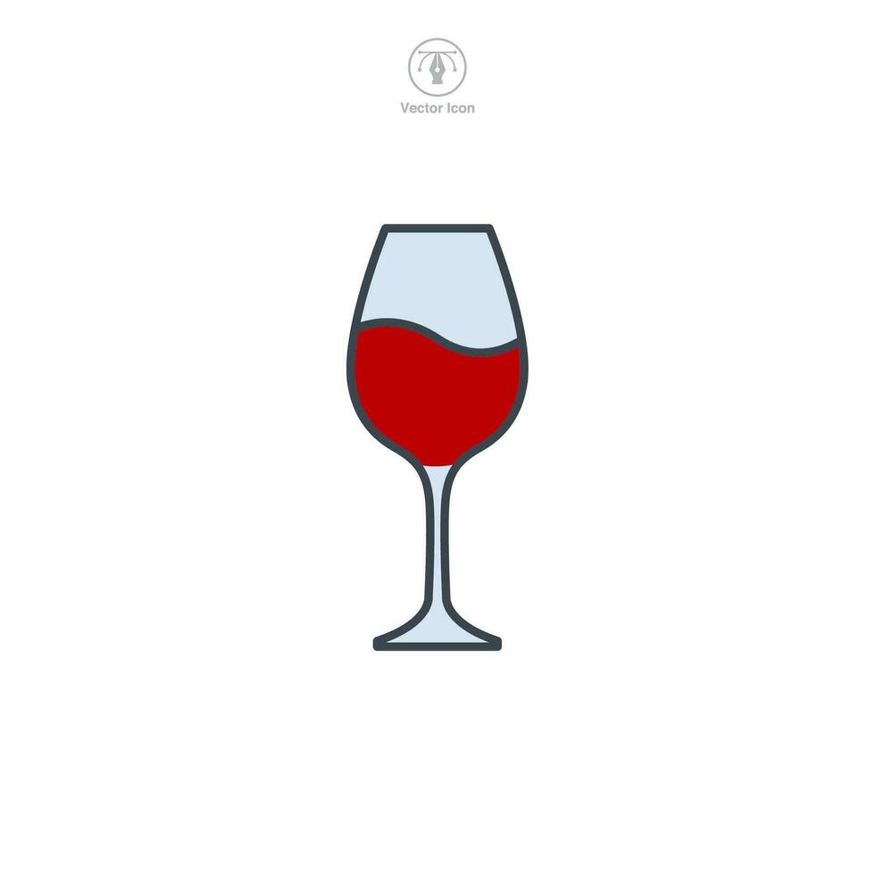 vino vaso icono símbolo vector ilustración aislado en blanco antecedentes