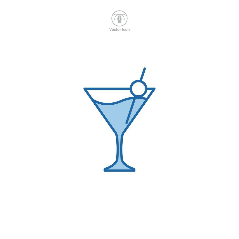 martini vaso. cóctel icono símbolo vector ilustración aislado en blanco antecedentes