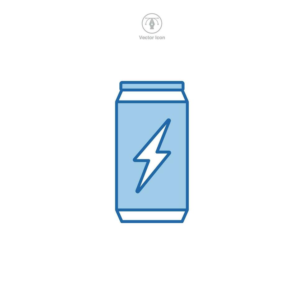 energía bebida lata icono símbolo vector ilustración aislado en blanco antecedentes