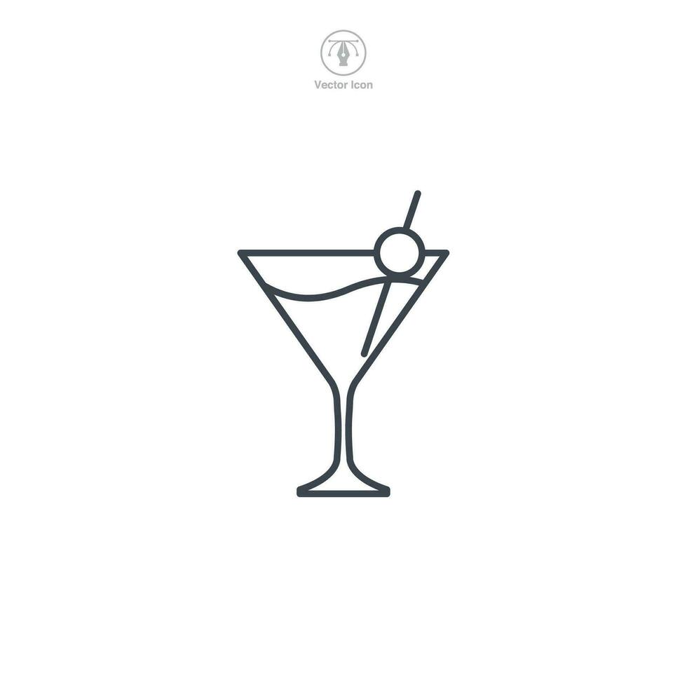 Martini Glass. cocktail Icon symbol vector illustration isolated on white background