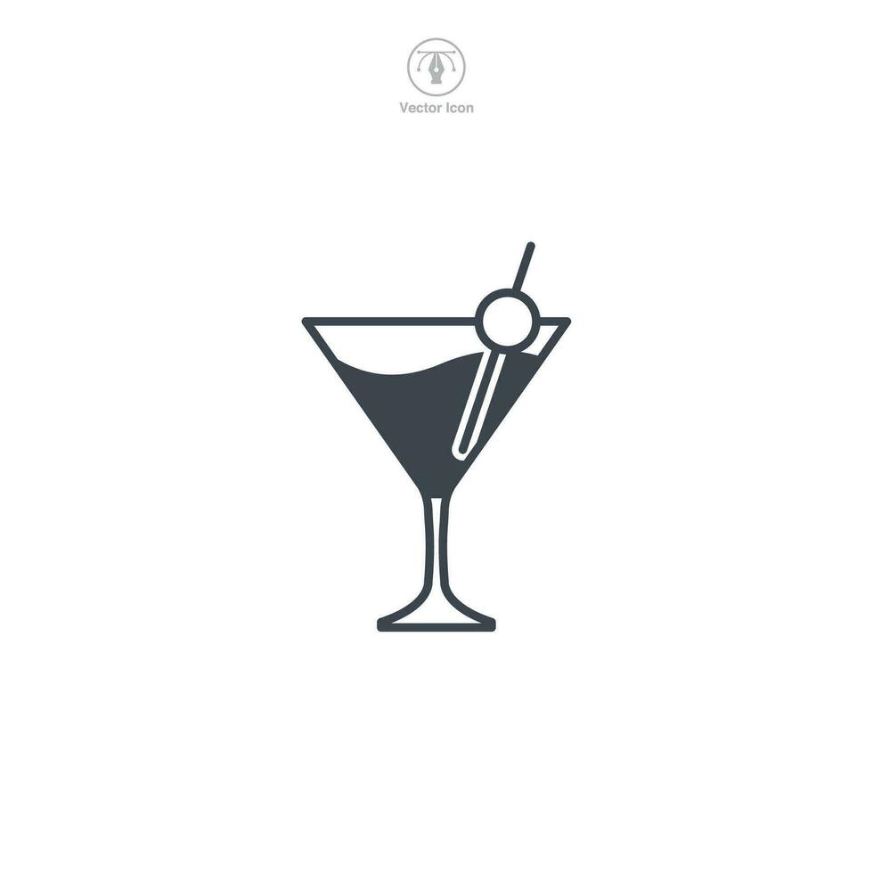 Martini Glass. cocktail Icon symbol vector illustration isolated on white background