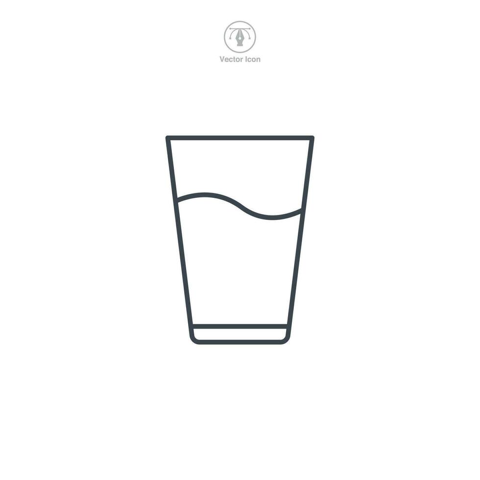 vaso agua icono símbolo vector ilustración aislado en blanco antecedentes