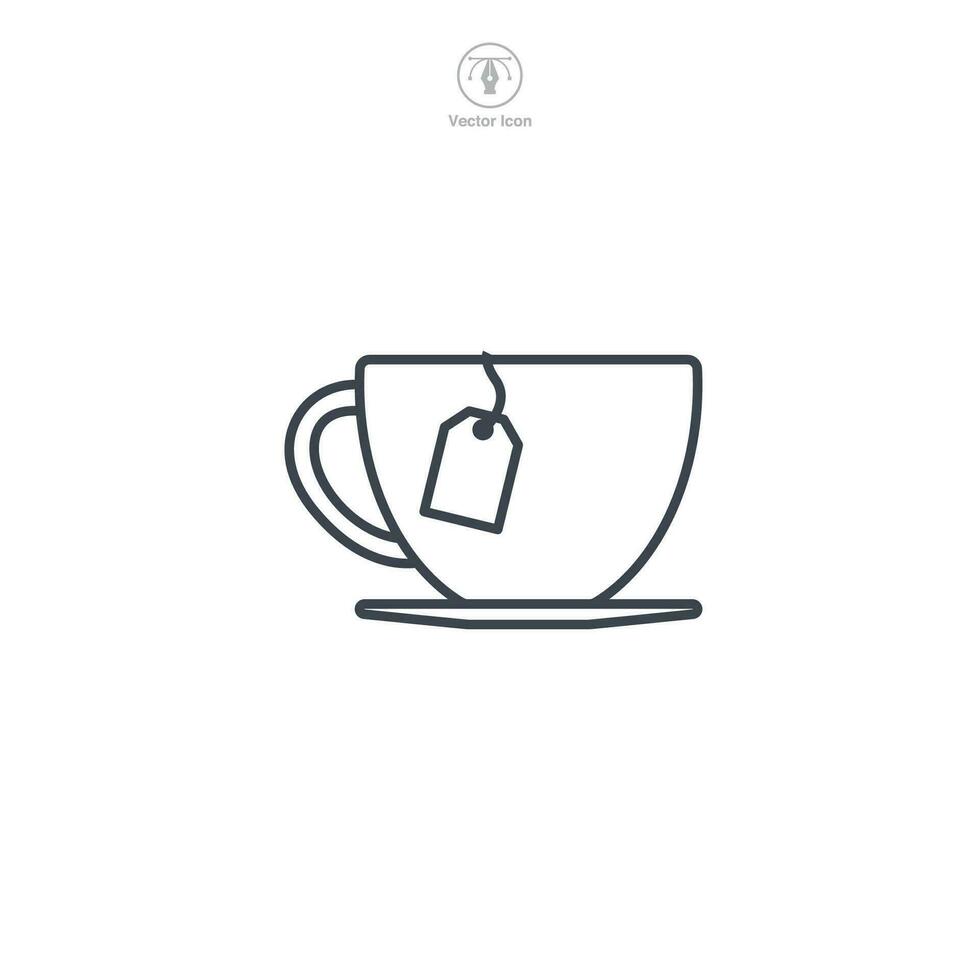 té taza icono símbolo vector ilustración aislado en blanco antecedentes