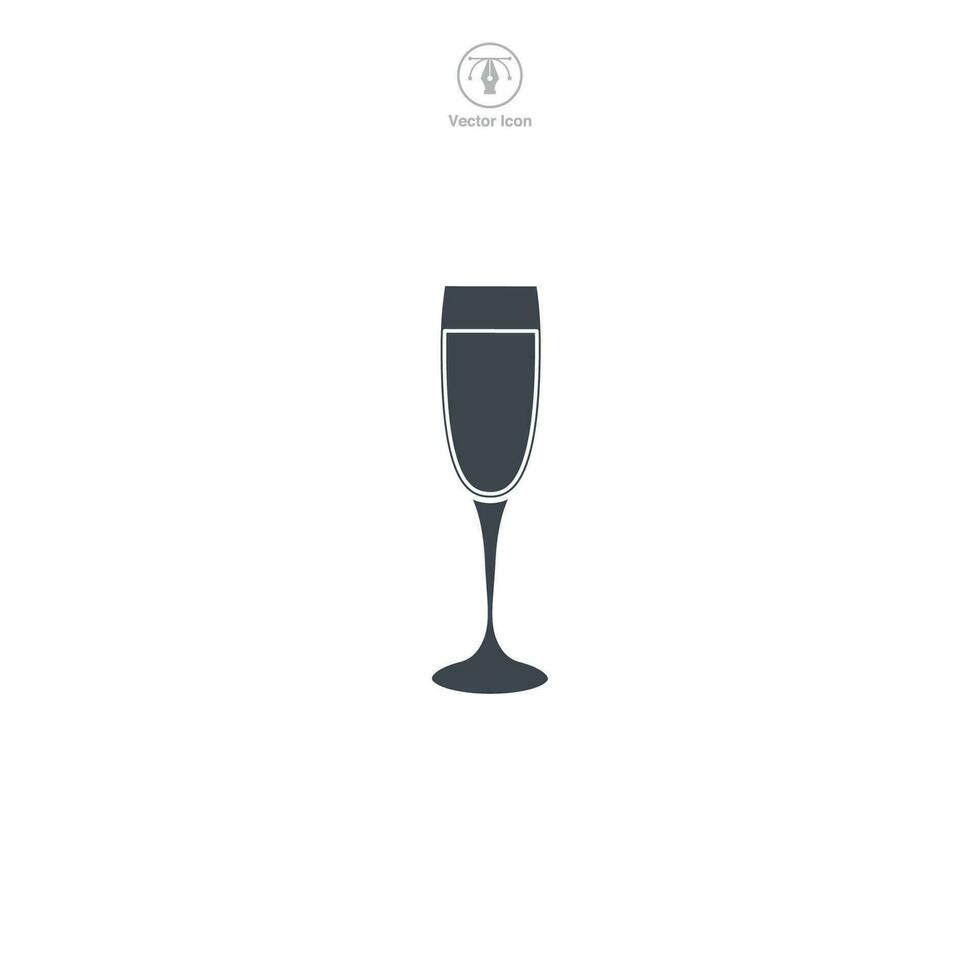 champán flauta vaso icono símbolo vector ilustración aislado en blanco antecedentes