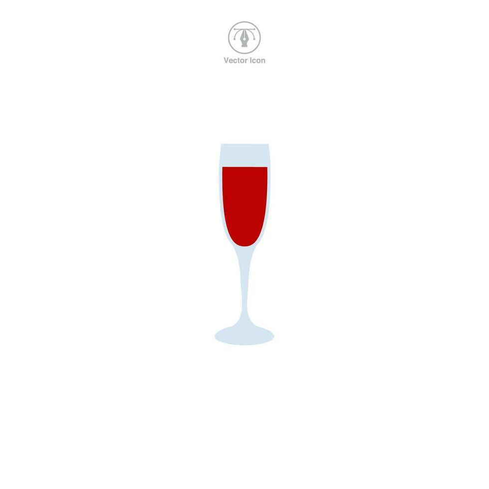 champán flauta vaso icono símbolo vector ilustración aislado en blanco antecedentes