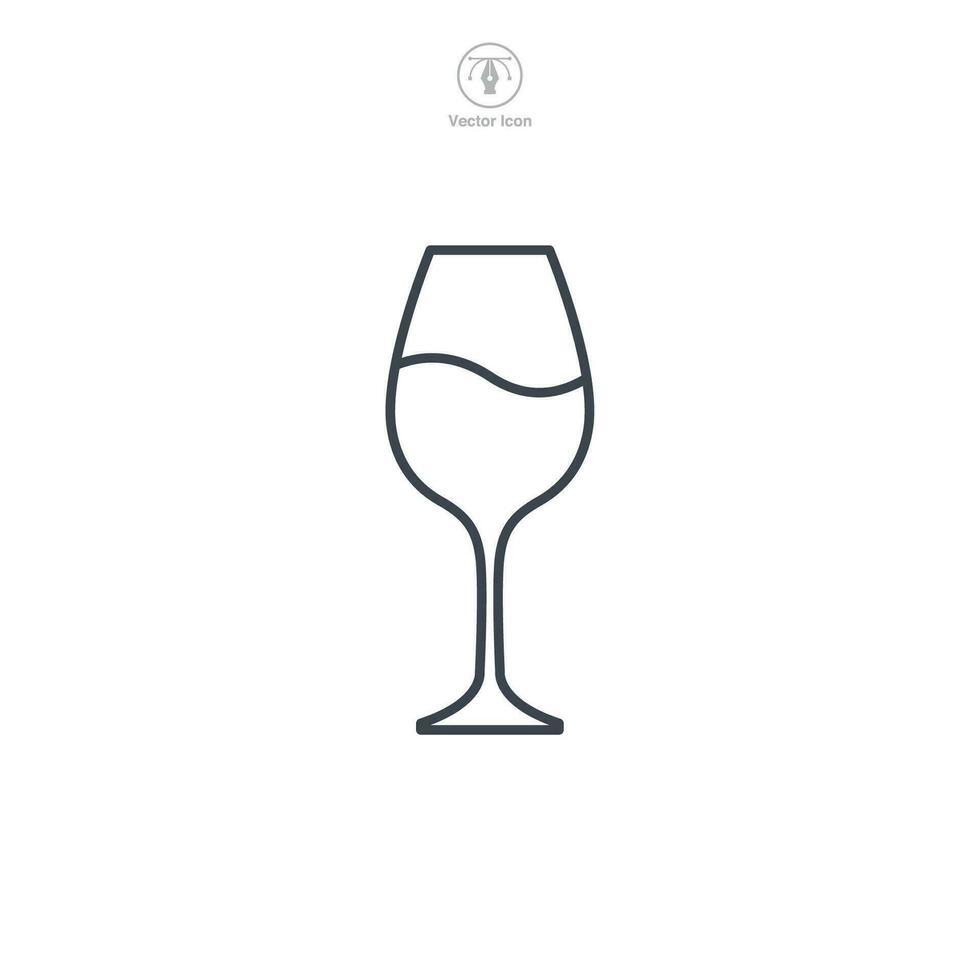 Wine Glass Icon symbol vector illustration isolated on white background