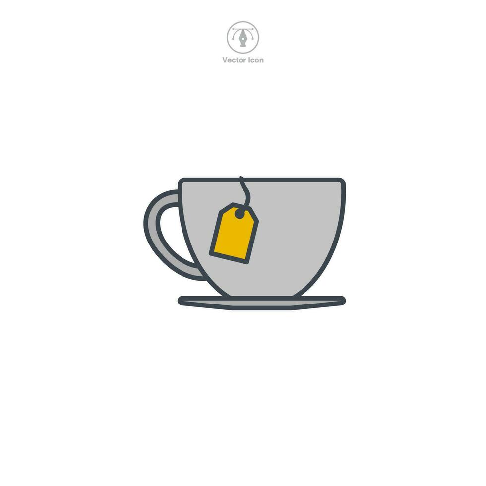 té taza icono símbolo vector ilustración aislado en blanco antecedentes