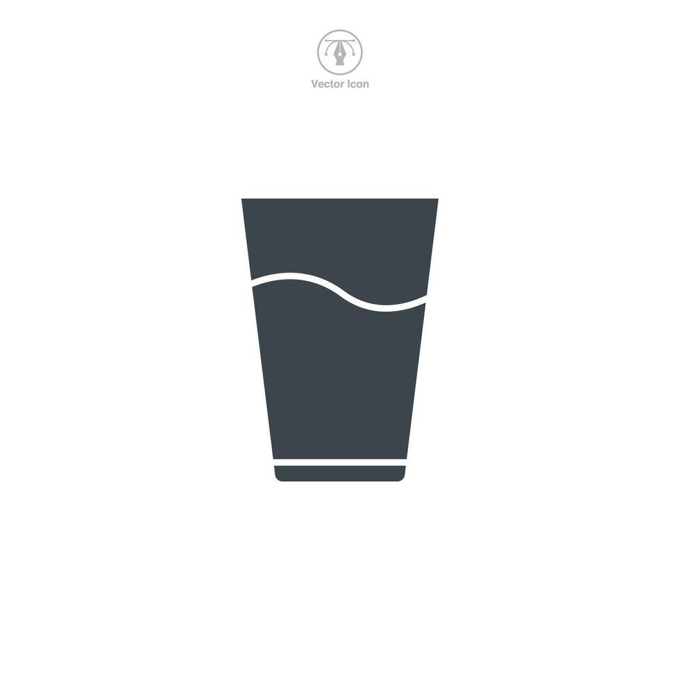 Glass Water Icon symbol vector illustration isolated on white background