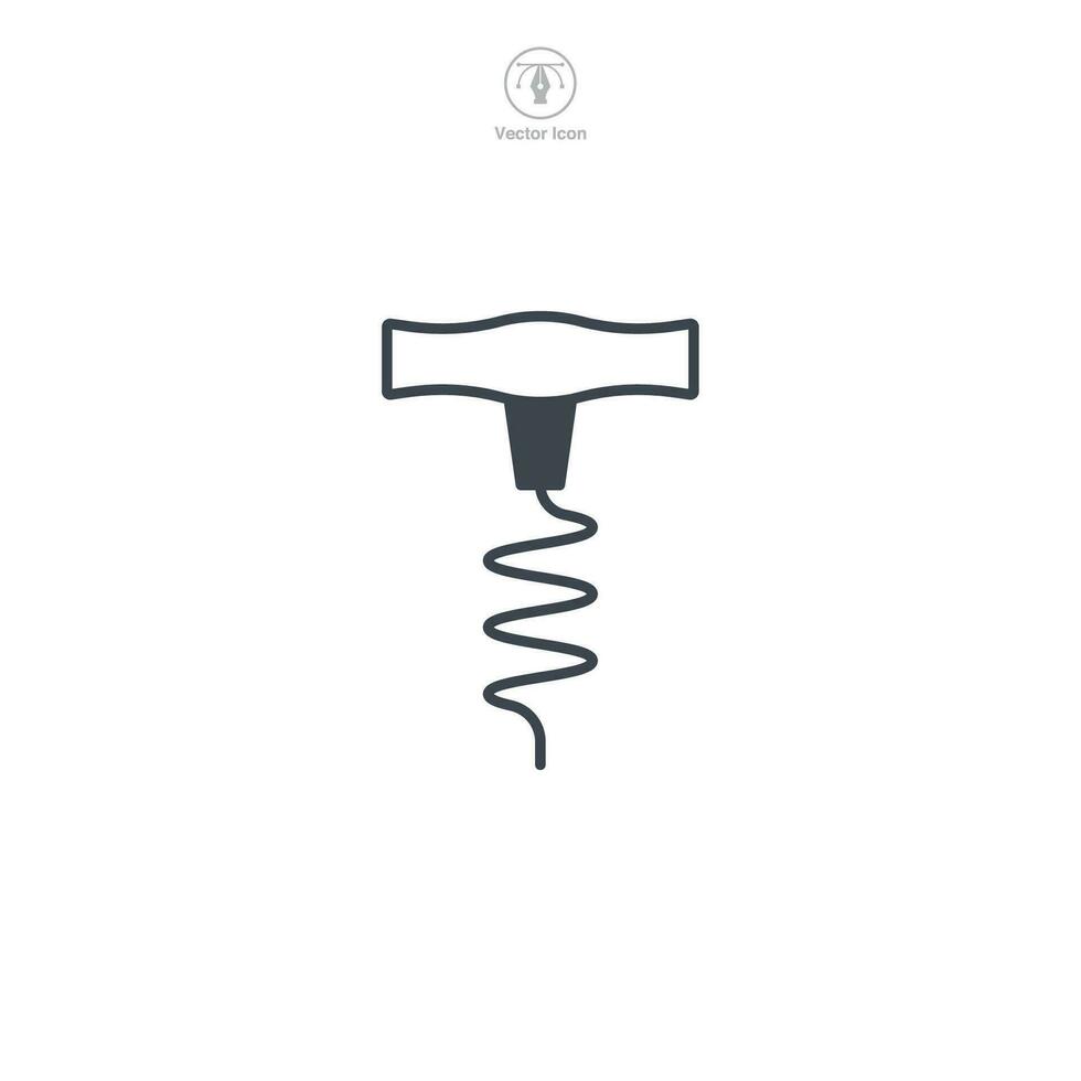 Corkscrew Icon symbol vector illustration isolated on white background