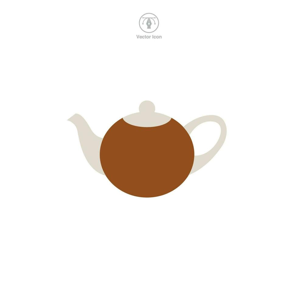 Tea Pot Icon symbol vector illustration isolated on white background