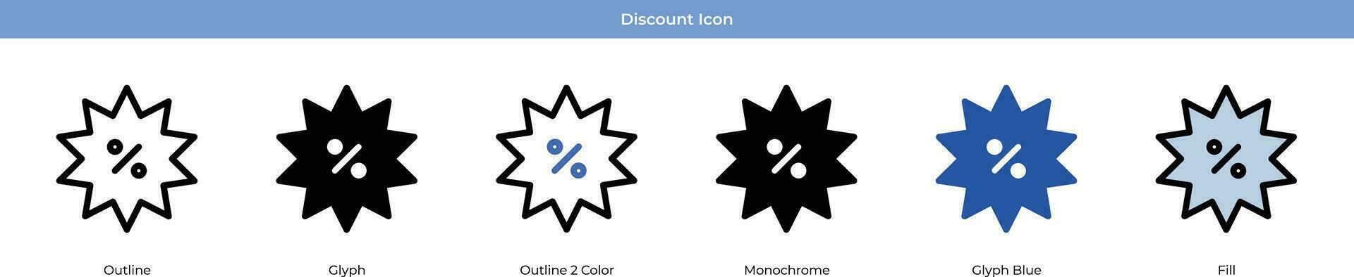 Discount New year Icon Set Vector