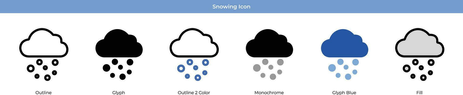 nevando icono conjunto vector