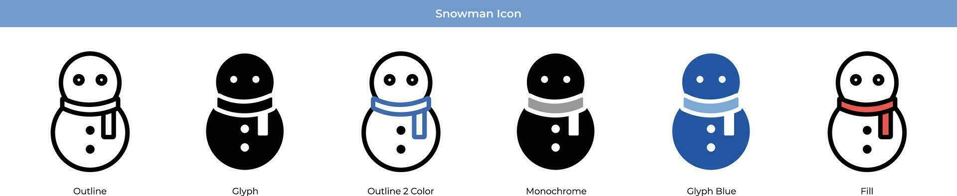 conjunto de iconos de muñeco de nieve vector