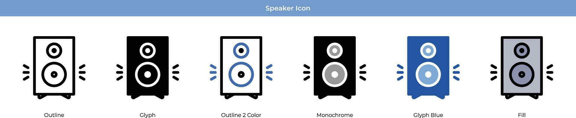 Speaker New year Icon Set Vector