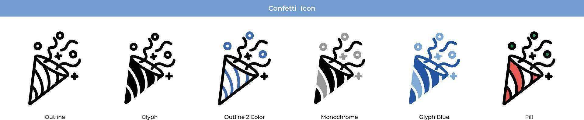 Confetti Icon Set vector