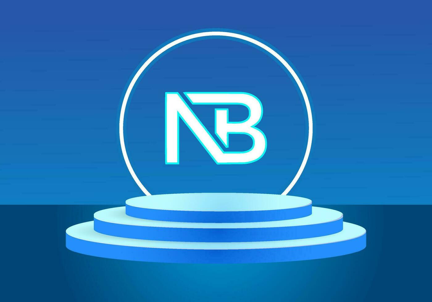 NB logo Blue Design. Vector logo design for business.