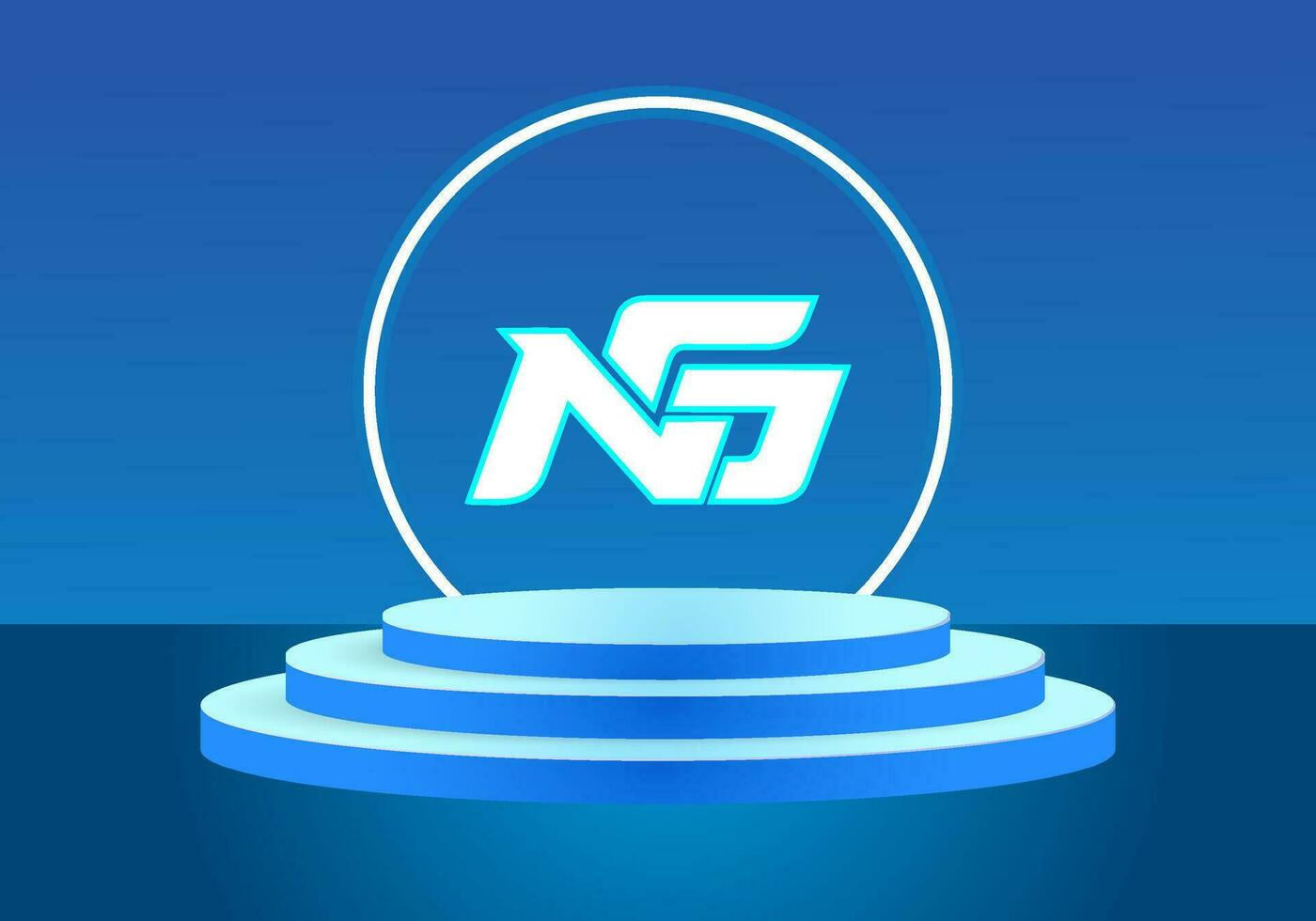 NG logo Blue Design. Vector logo design for business.