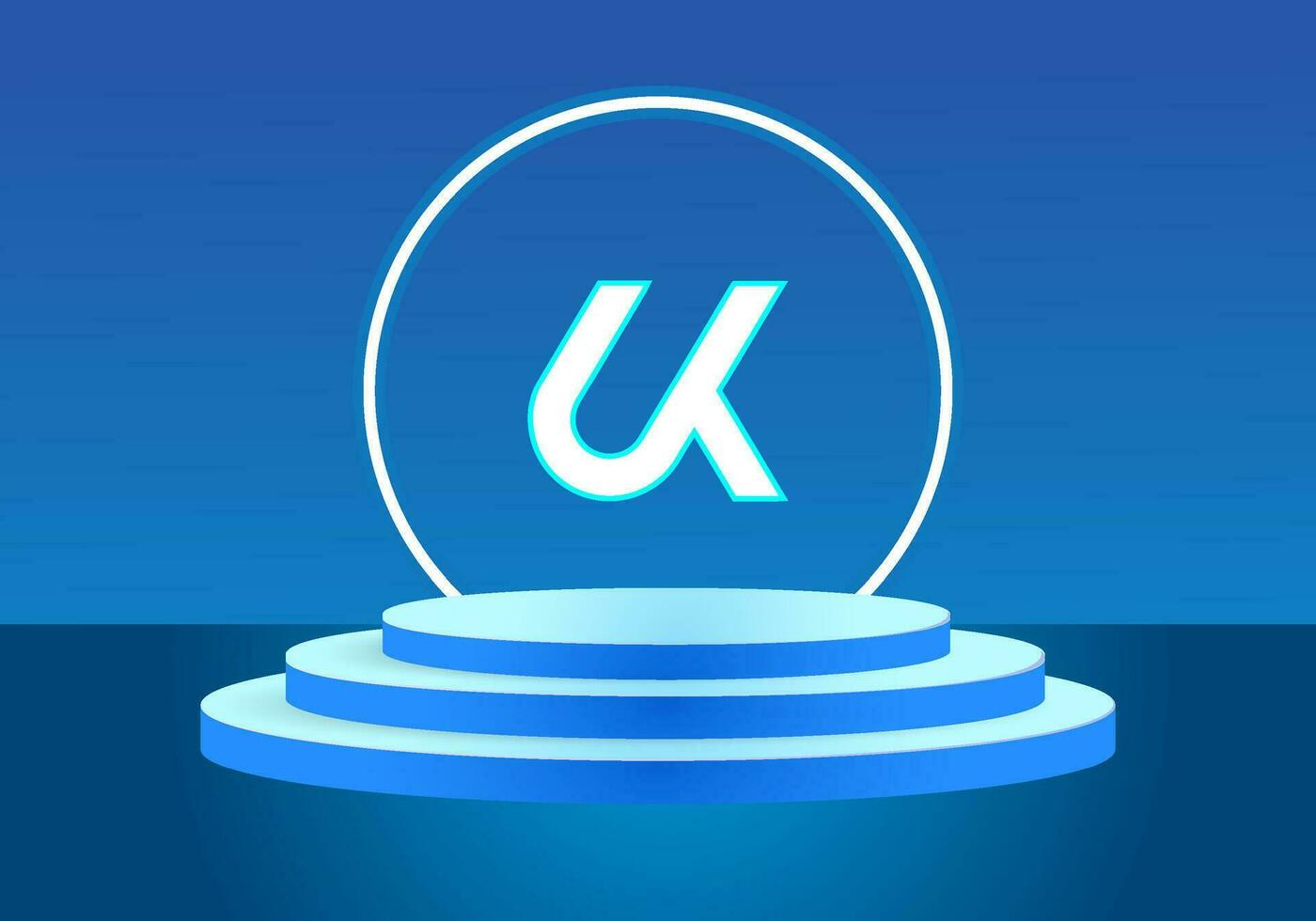 Letter KU blue logo sign. Vector logo design for business.