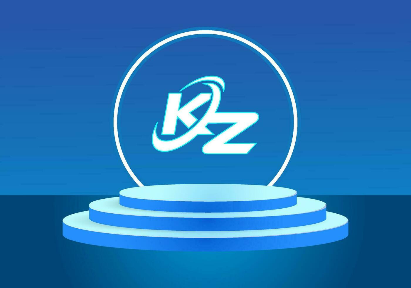 Letter MZ blue logo sign. Vector logo design for business.