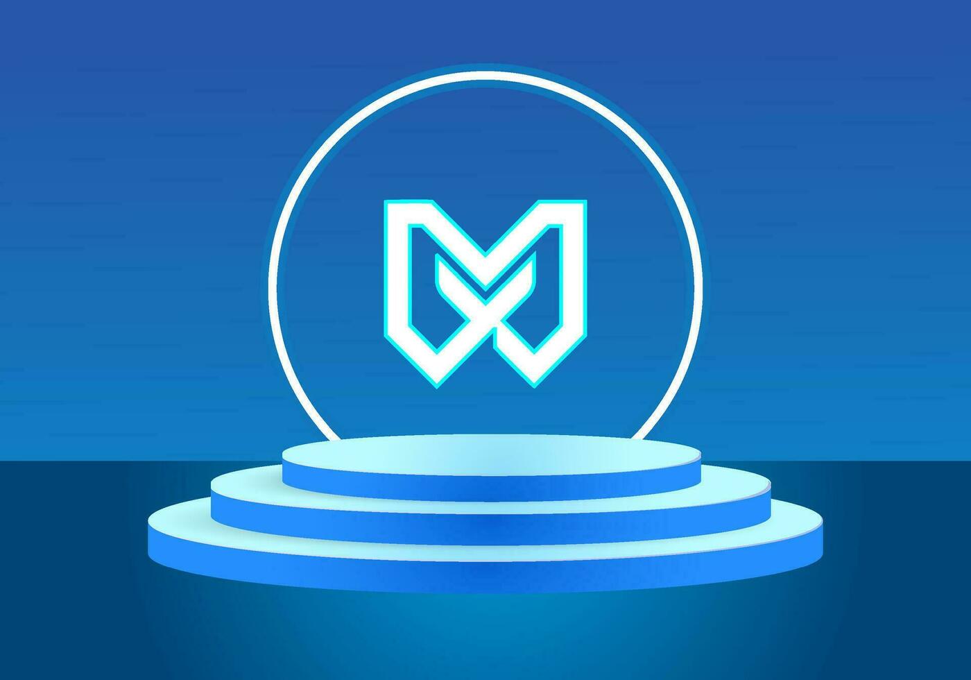 MW logo Blue Design. Vector logo design for business.